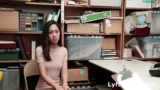 Skinny Asian Shoplifter Combo reckon Searched and Fucked